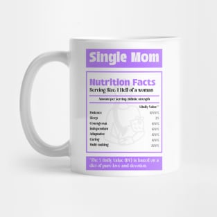 Single Mom Nutrition Facts Being a Single Mom Badass Single Mom Mug